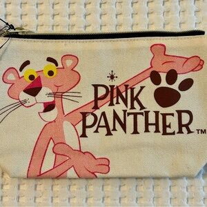 NWT Pink Panther White Travel Zipper Bag